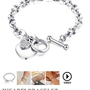 Elegant Silver Heart Charm Bracelet